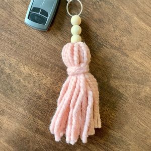 Wood bead tassel Key chain